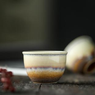 景德镇柴烧陶瓷品茗杯个人专用单杯主人杯功夫茶具家用茶盏泡茶碗