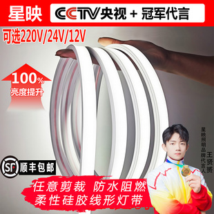 硅胶灯带嵌入式 线形灯带led灯条24V软套管线型灯槽220V柔性线性灯