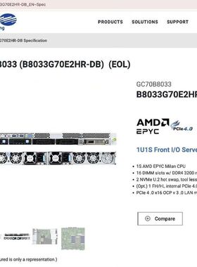 可维修全新1U 泰安TYAN 单路AMD EPYC 7003系列/询价