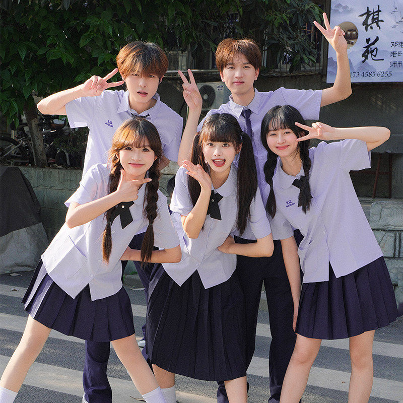 出租泰国校服初高中学生毕业照班服衬衫大合唱表演出礼服套装租赁