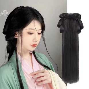 战国袍假发一体式后脑勺垫发包魏晋风汉服后压头饰盘发髻古装出租