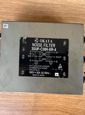 OKAYA噪声滤波器，3SUP-C30H-ER-4，如图所示
