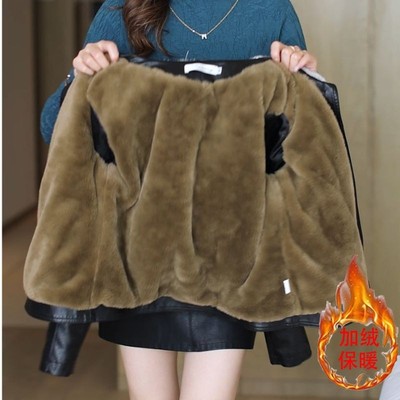 加绒加厚短外套皮衣女2025秋冬新款爆款小个子洋气pu皮衣夹克上衣