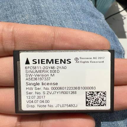（设备配件）西门子808D授权卡6FC5811-2GY46-2YA0