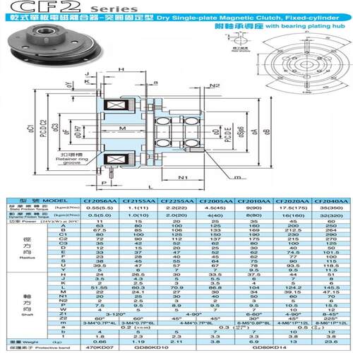 仟岱离合器（带轴承座）CF21S5AA