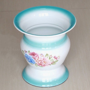 痰盂搪瓷加厚老式大号高脚痰盂坐便器搪瓷老人便盆尿盆家用起夜桶