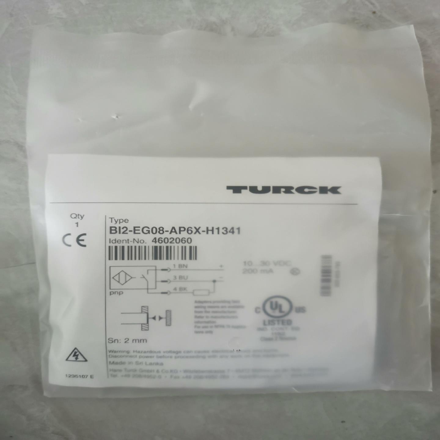 图尔克接近传感器Bi2-EG08-AP6X-H1341，全新