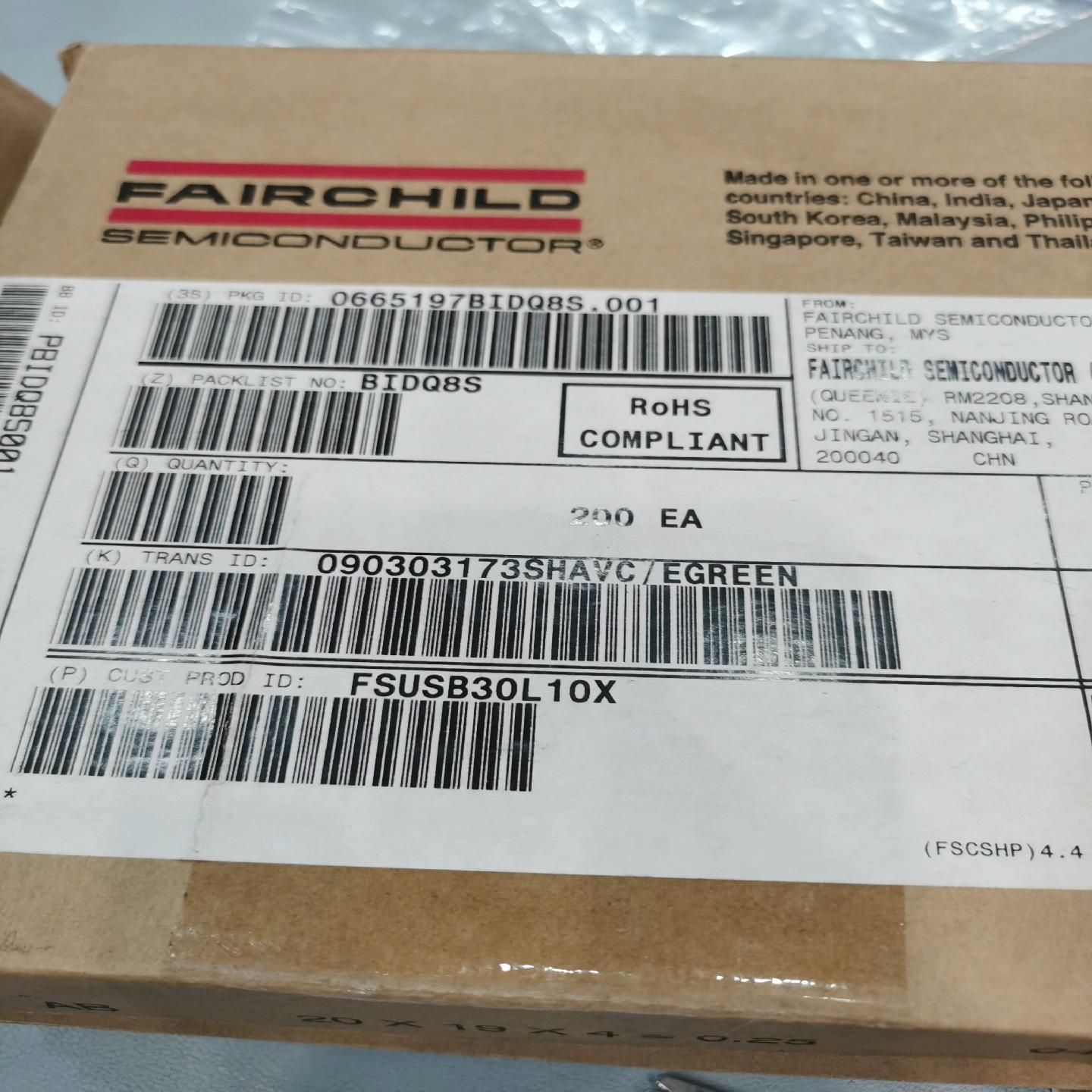 （设备配件）仙童FSUSB30L10X【IC USB SWITCH 2X