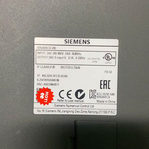 [德峰]西门子驱动器6SL3210-5FE10-8UA0功能包好成色