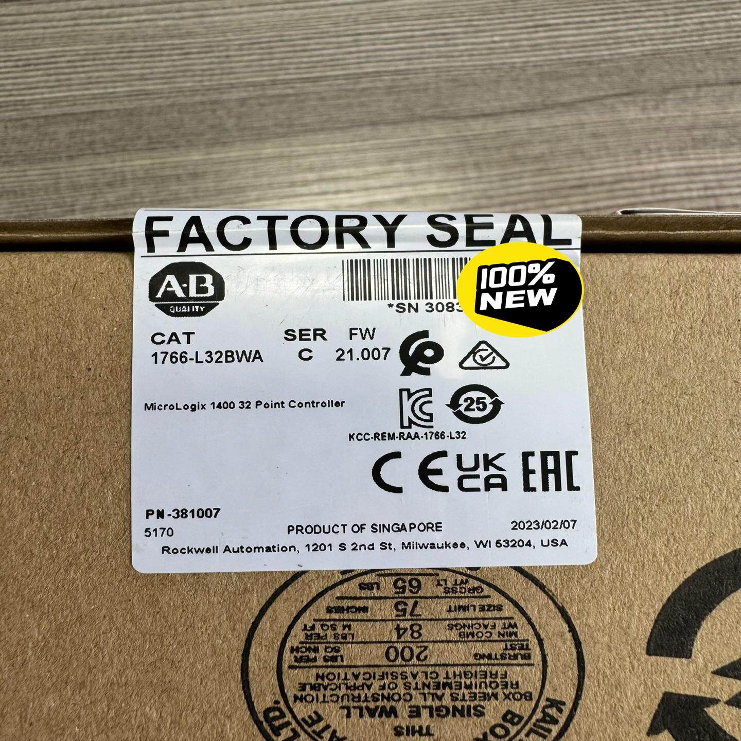 1766-L32BWA 全新原装 AB PLC 处理器模块