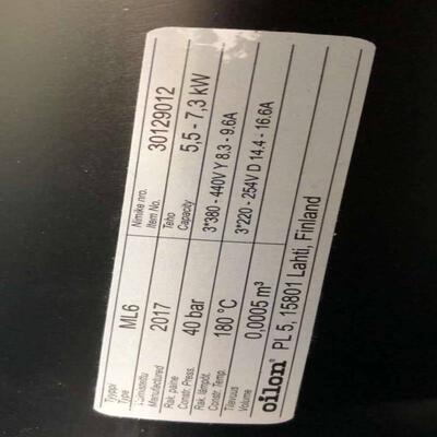 预热器ML6，重油加热器30129012，芬兰oilon奥林