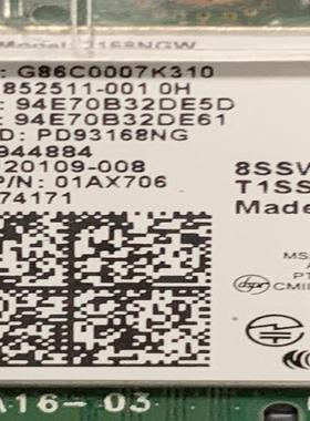 IIntel AC 3168NGW 2.4G+5G双频 蓝牙