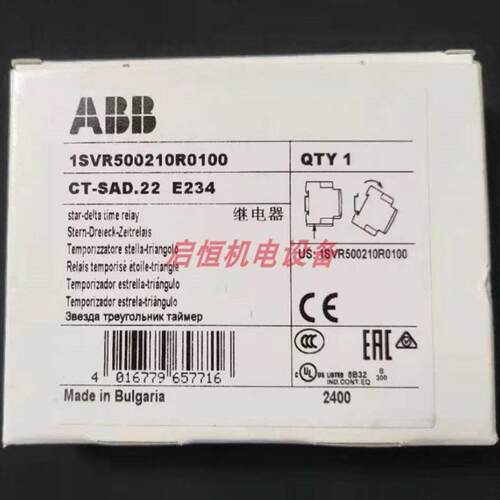 ABB电子时间继电器CT-SAD.22 2n/o， 24-48VDC， 24-240VAC