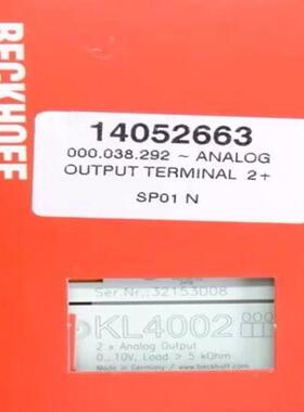 Beckhoff KL4002 倍福全新2路模拟量输出模块