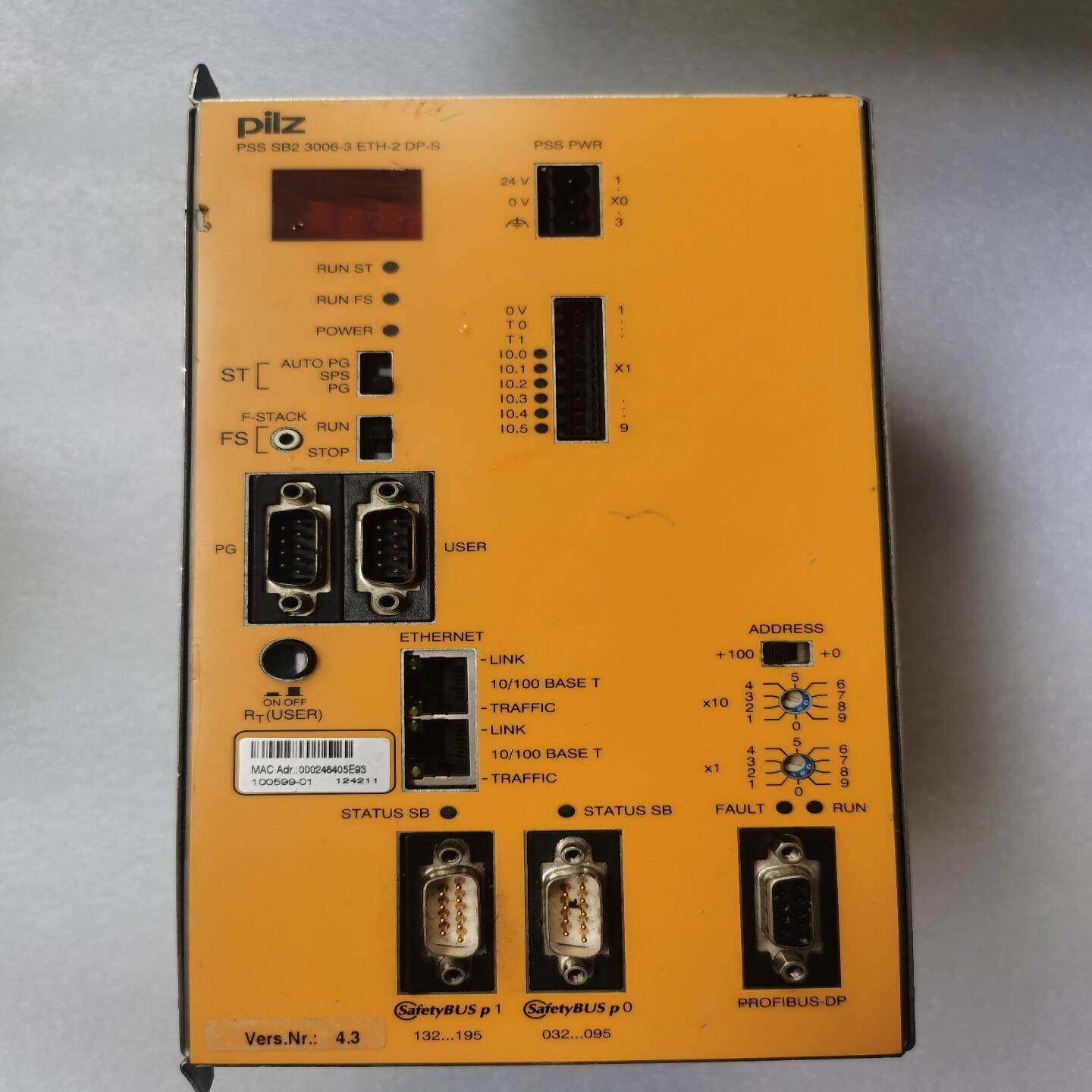 皮尔兹 PSS SB2 3006-3 ETH-2 DP-S