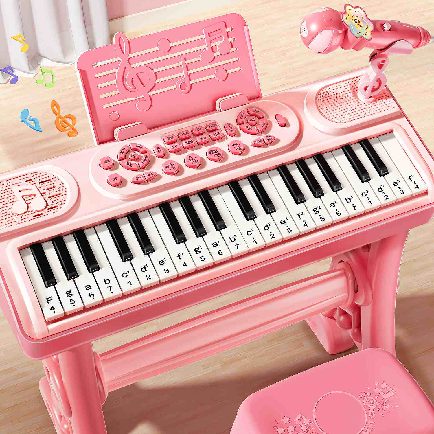 儿童电子琴玩具女孩小钢琴家用初学者可弹奏宝宝1一3岁女童乐器三