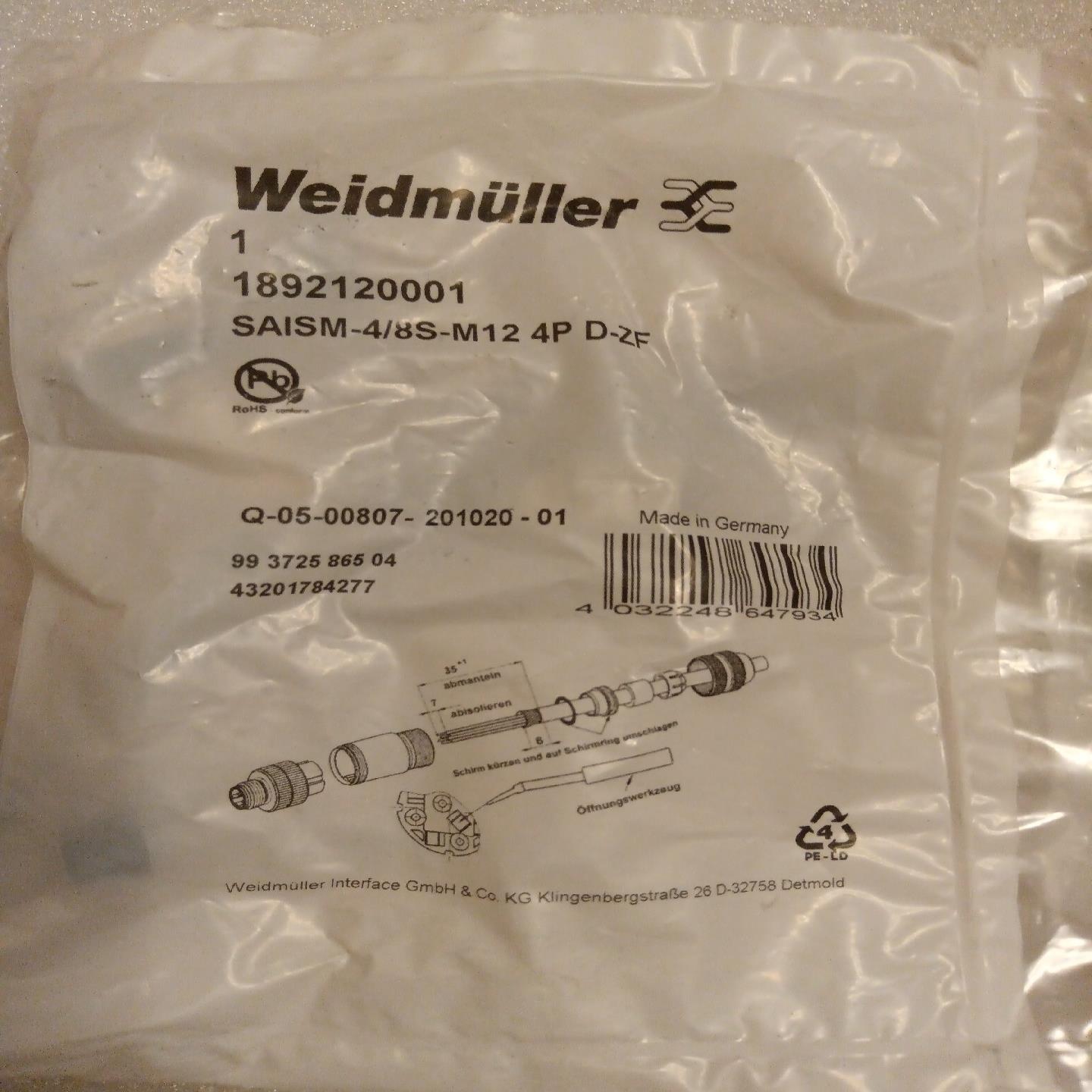 全新原装正品魏德米勒  1892120001  SAISM-