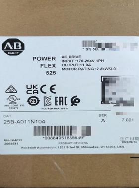 25B-A011N104 变频器240VAC 11A 3HP