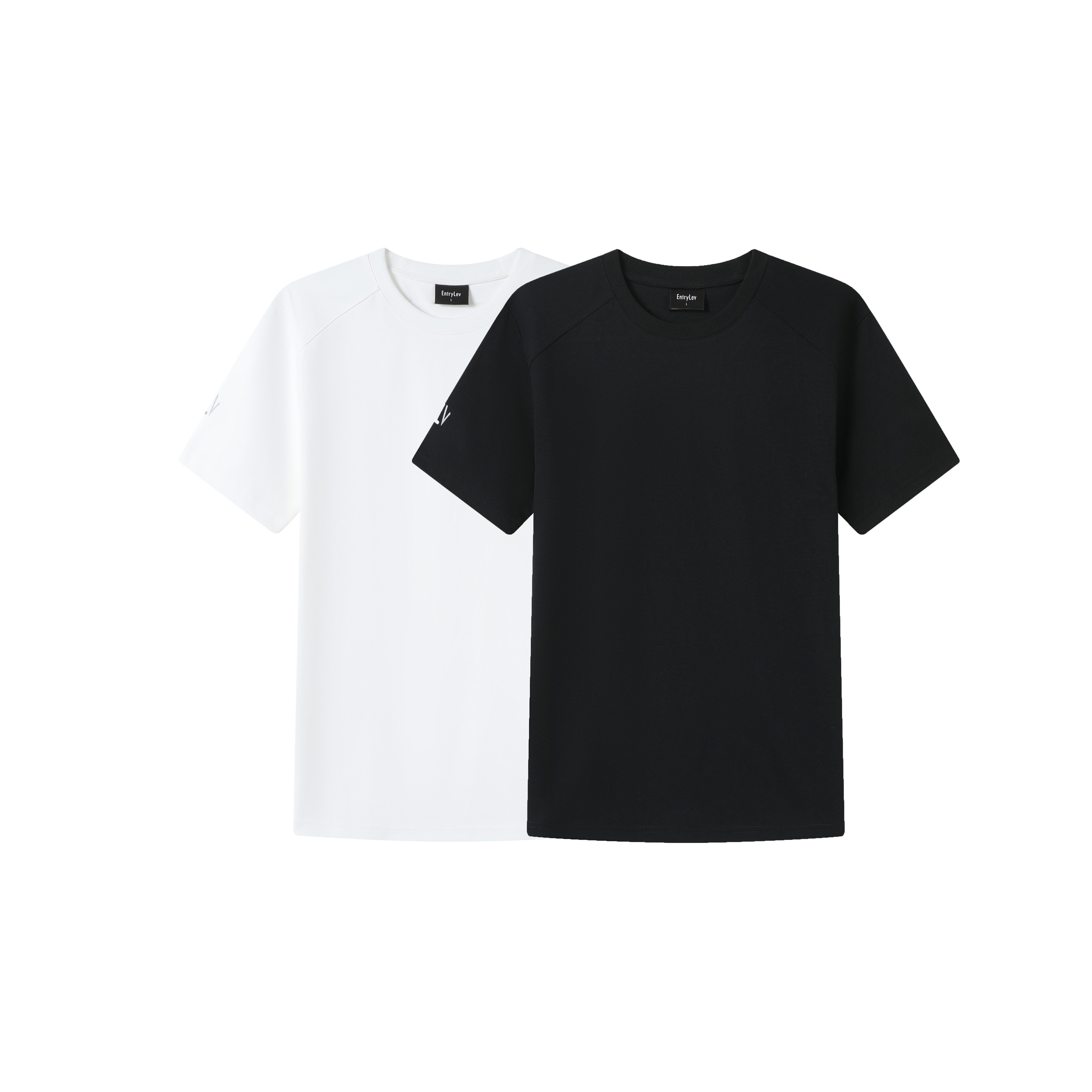 ELV小领口直角肩显壮短袖