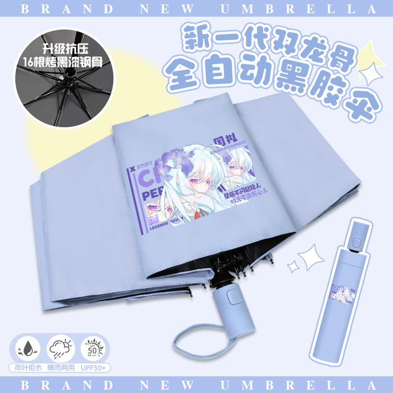 CH国拟晴雨伞二次元法瓷英美俄学生抗压便携防晒黑胶自动折叠伞女