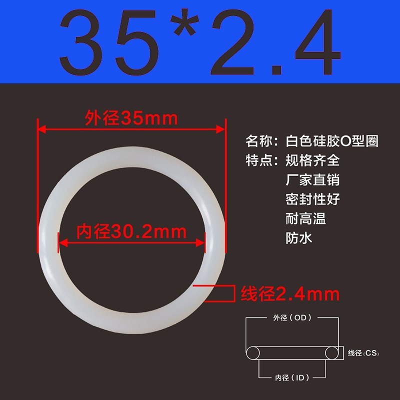 硅胶O型圈外径22/23/24/25/26/27/28/29/30/31/32/33/34/35*2.4