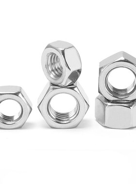 3/8-16NC x 9/16 x 21/64 不锈钢304美制粗牙六角螺帽螺母100个