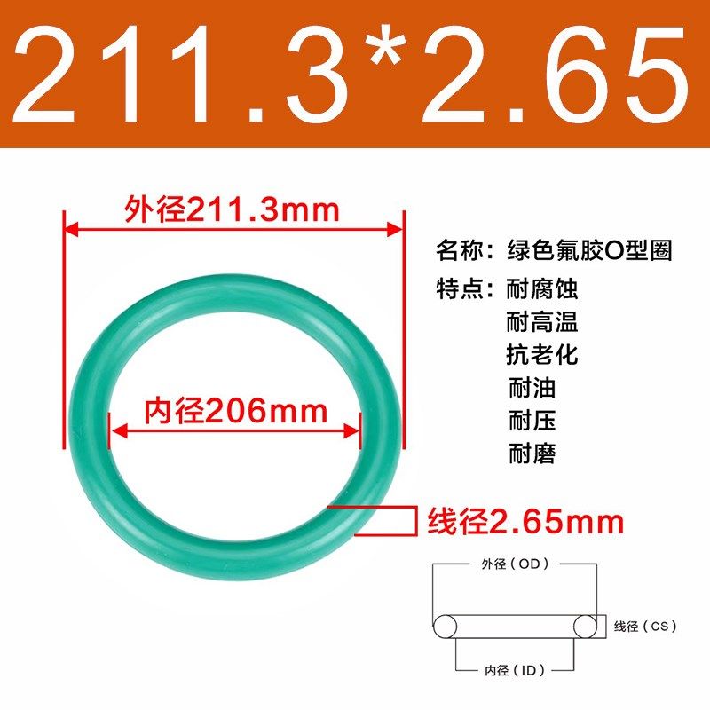 氟胶O型圈内径205/210/212/215/218/220/225/230/235/236*2.65
