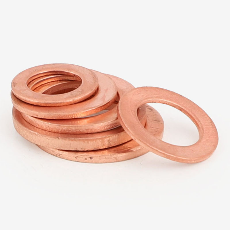 紫铜平垫片 密封铜平垫圈1-1.5-2mm厚平垫内径M5-M6-M8-M10-M48