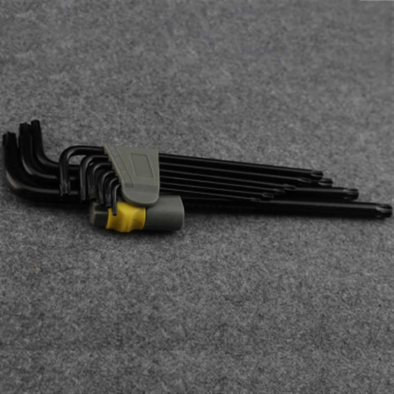 福冈工具彩色加长内六角扳手套装圆头T型6角螺丝刀公制英制