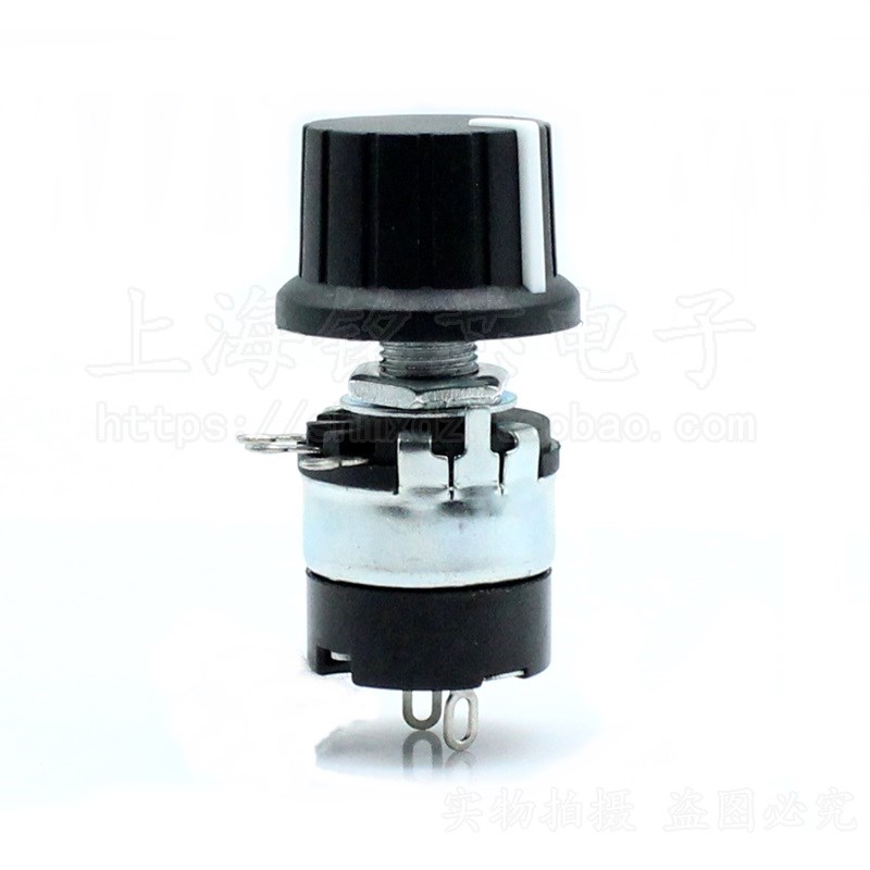 RV137-2带开关碳膜电位器B4K7 4.7K 10K 100K 470K调光调速开关M8图片