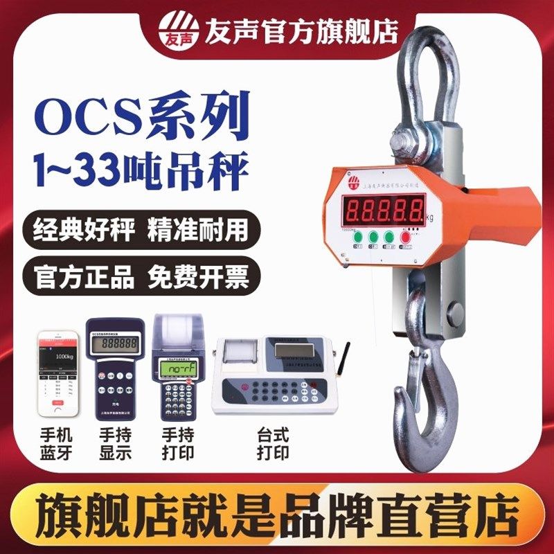 德国进口上海友声电子吊秤1-3T5T10吨挂钩称行吊车磅无线电子吊钩