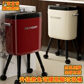 客厅垃圾桶家用2026新款 轻奢高档带盖可移动大容量厨房免弯腰高脚