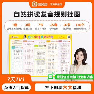 雪梨老师自然拼读发音规则挂图小学英语单词海报 包邮 正版