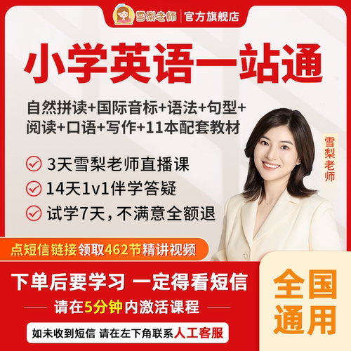 【7天内可退换】雪梨老师零基础小学英语一站通五合一单词拼读王