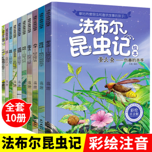 拼音读物儿童绘本故事书 12周岁读书籍法布尔昆虫记 包邮 少儿6 原著课外书阅读注音版 青少版 小学生 法布尔昆虫记正版 全10册套装
