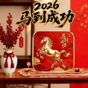 马到成功客厅摆件2026新款吉祥玄关卧室商铺收银台金色骏马摆台