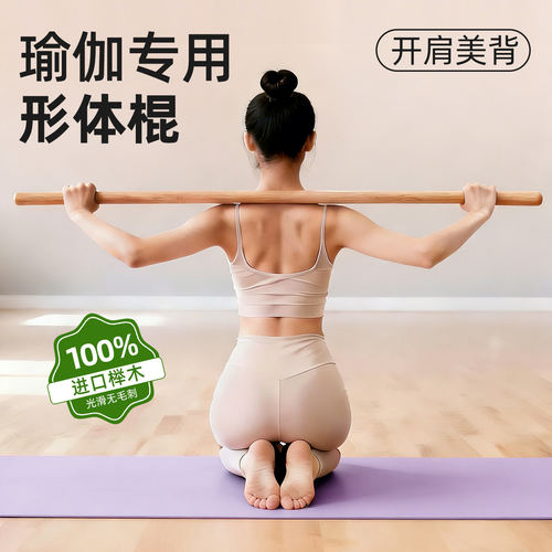 德国健身美背十字架练背普拉提棍