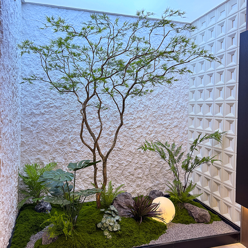 高端仿真羽毛枫叶树马醉木室内假树绿植造景装饰大型榕树橱窗植物