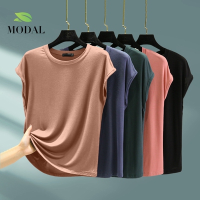宽松显瘦薄款莫代尔女无袖T恤