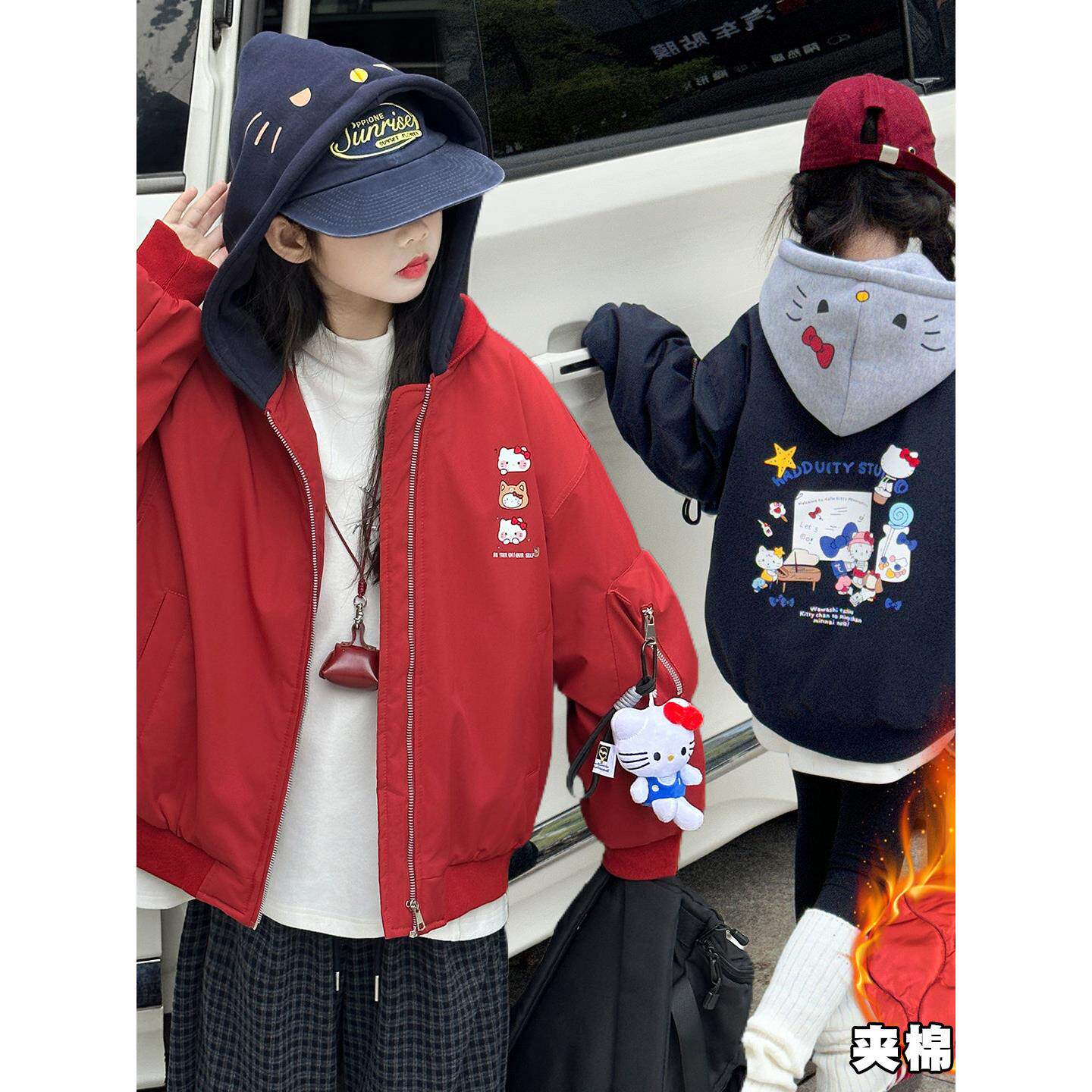 女童外套秋冬季洋气2025新款女童装超好看初冬棉衣夹棉加厚棉服潮