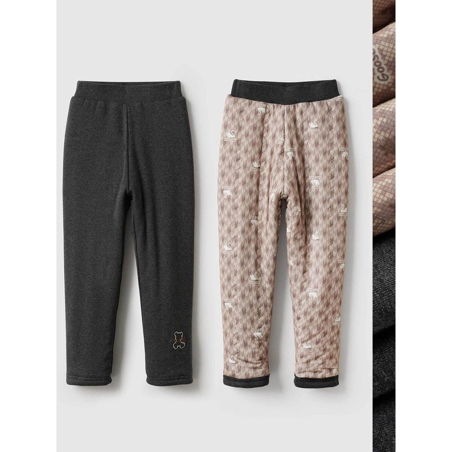 一条过冬 加厚款 儿童小棉裤 保暖裤女童丝绵打底裤子 中大童冬款