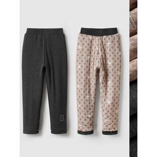 一条过冬 加厚款 儿童小棉裤 保暖裤女童丝绵打底裤子 中大童冬款