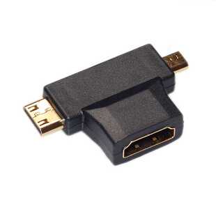 微型Micro Mini迷你hdmi公转标准hdmi母二合一转接头高清线转换器
