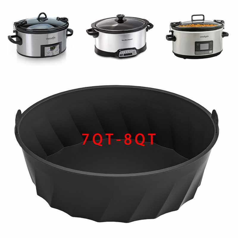 新款慢炖锅硅胶内衬7QT慢炖锅分隔器硅胶易清洗硅胶慢炖锅内衬垫