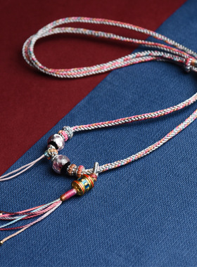 手工编织臧风精美吊坠绳琉璃挂绳女款毛衣链九尾狐吊坠绳珠宝玉翠