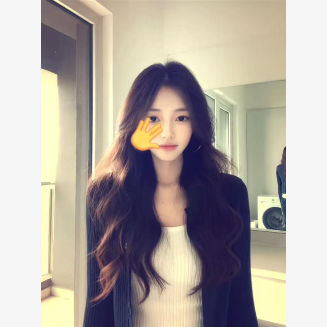 韩系高级感穿搭藏青针织开衫配吊带2025新款秋季长袖两件套装上衣