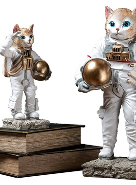 厂家一手创意宇航猫太空北欧工艺品树脂摆件电视柜装家居客厅摆设