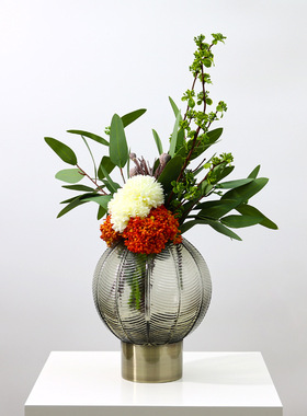 现代轻奢仿真花餐桌摆花简约假花装饰样板间家居客厅桌面软装摆件