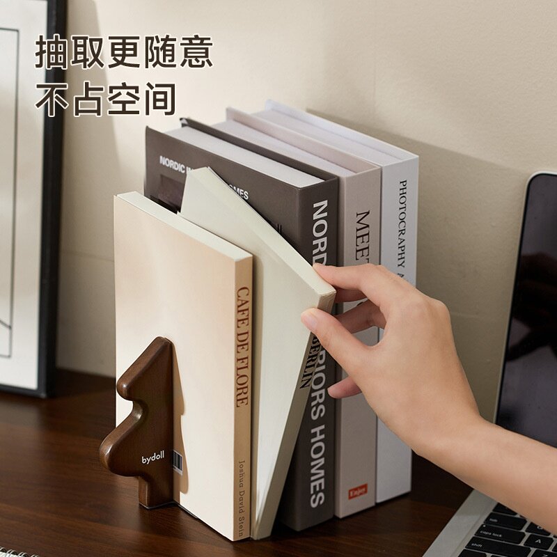 圣诞树实木书架创意桌面办公室书档书靠可移动书立收纳摆件小书架图片