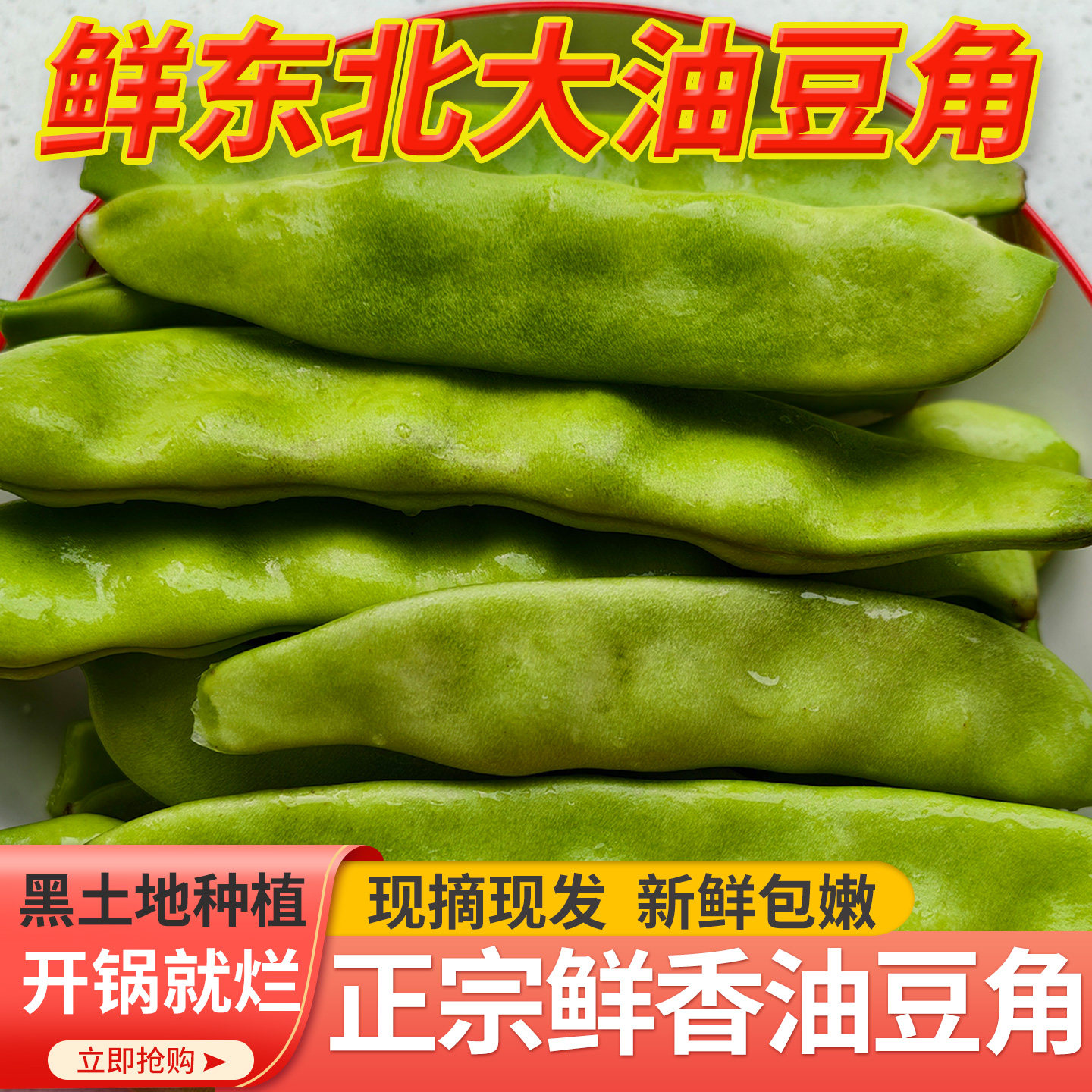 东北油豆角现摘新鲜蔬菜5斤正宗超嫩大油豆农家自种特产美食无筋图片